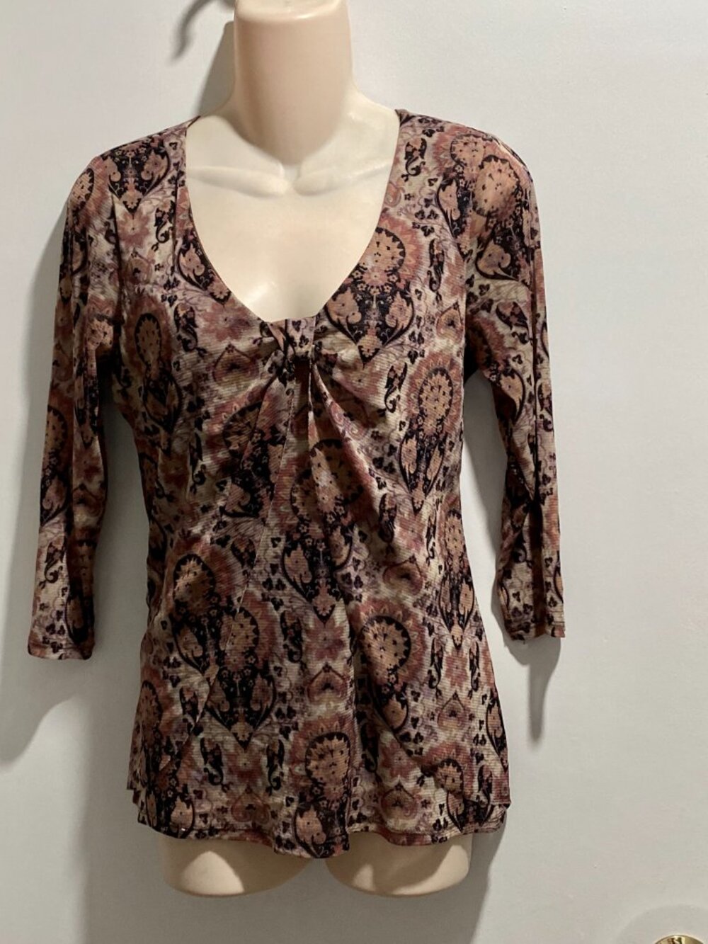 Vintage Axcess Mesh Paisley Overlay Ruch Indie Y2K Coquette Grunge Blouse Top M